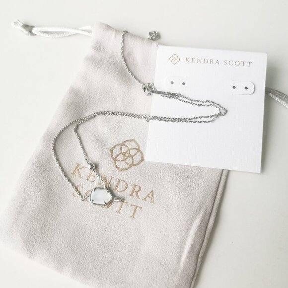 Kendra Scott Pickleball Silver Ivory Mother-of-Pearl Necklace - Picture 4 of 4